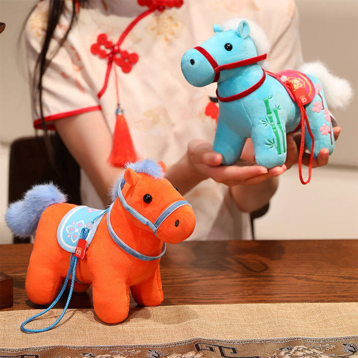 Buddha Stones Anno del Cavallo Bambù Drago Loto Fenice Peluche Bambola Decorazione per la casa - image 11