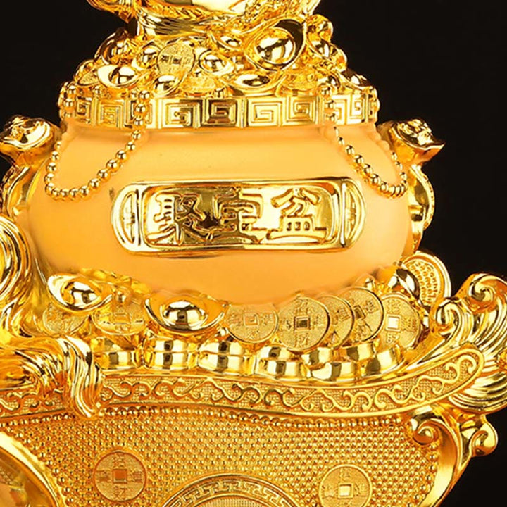 Buddha Stones "Buona Fortuna" Anno del Cavallo Ciotola del Tesoro Lingotti Ricchezza Resina Decorazione per la Casa - image 10