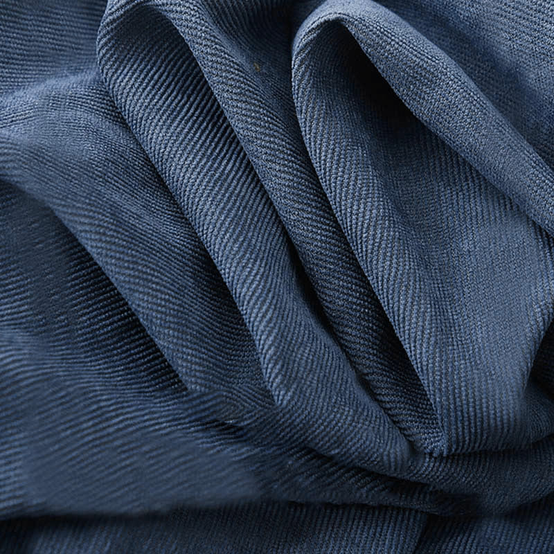 Abito midi in velluto a coste con maniche lunghe e tasche, motivo a bottoni semplici, motivo Buddha Stones Fall - image 6