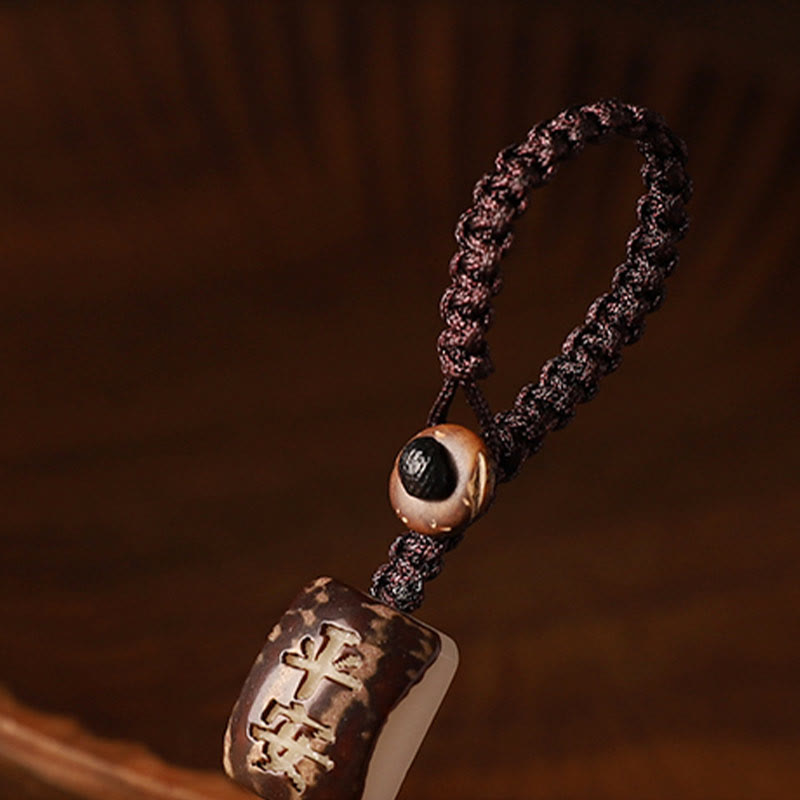 Buddha Stones Piccola foglia Sandalo rosso Sandalo verde Sacchetto di soldi Om Mani Padme Hum Protezione girevole Decorazione appesa