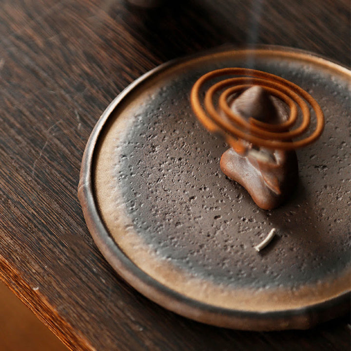 Bruciatore di incenso in ceramica per meditazione e guarigione spirituale di piccole dimensioni