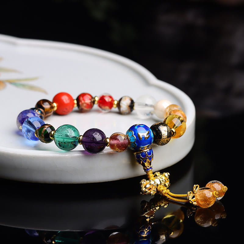 Buddha Stones Tibetano Incenso Colorato Cenere Perline di Vetro Liuli Om Mani Padme Hum Dorje Vajra 18 Perline Polso Mala