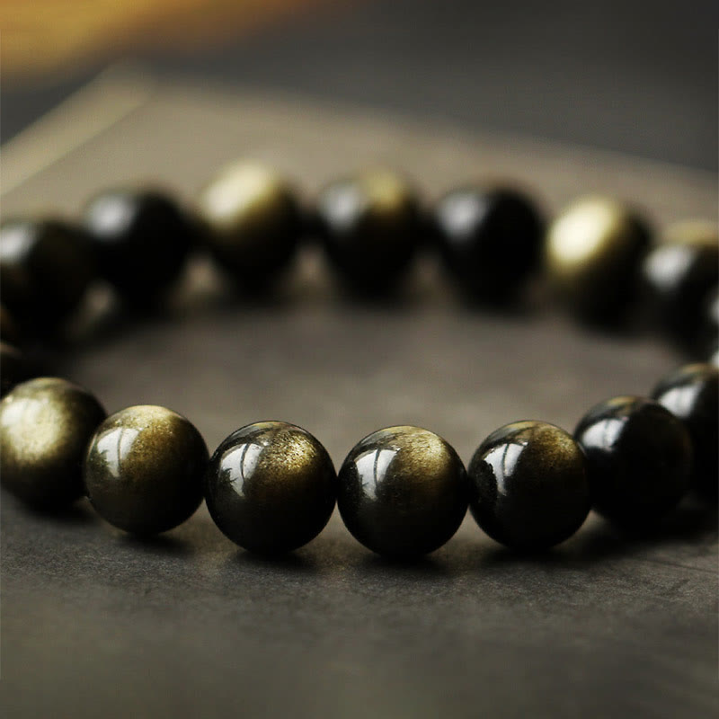 Bracciale Buddha Stones 925 Sterling Silver Zodiaco Cinese Buddha Natale Naturale Oro Lucentezza Ossidiana Ambra Protezione Ricchezza