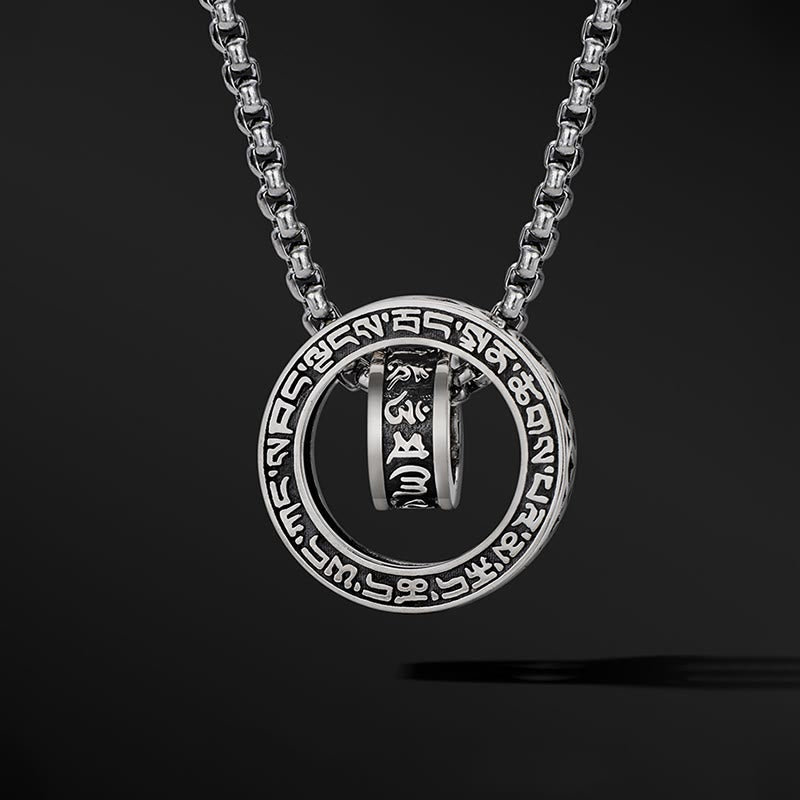 Buddha Stones Tibetano Om Mani Padme Hum Intagliato Pace Purezza Catena Collana Pendente - image 6