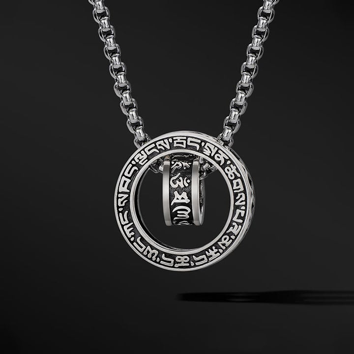 Buddha Stones Tibetano Om Mani Padme Hum Intagliato Pace Purezza Catena Collana Pendente - image 6