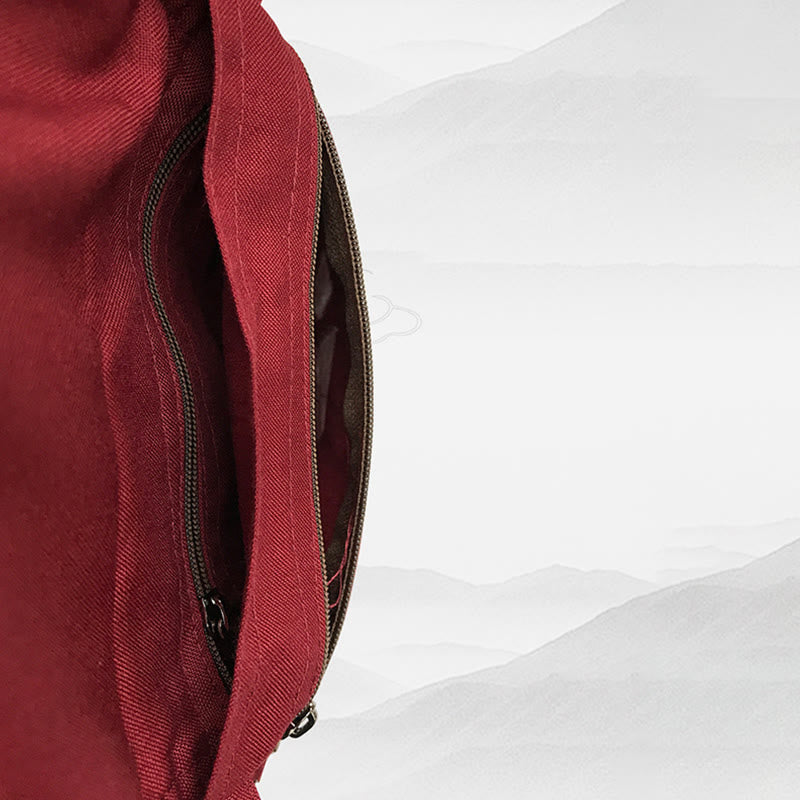 Borsa a tracolla in cotone ricamata a mano con mantra OM e pratica spirituale della mente, borsa a tracolla per cellulare