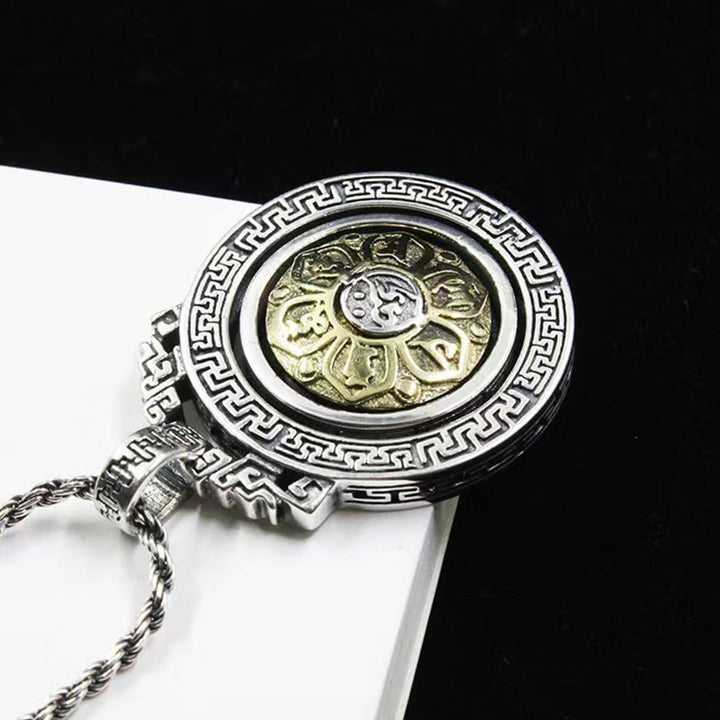 Buddha Stones Tibetano Om Mani Padme Hum Doppio Dorje Vajra Rotante Purezza Collana Pendente Pace - image 2