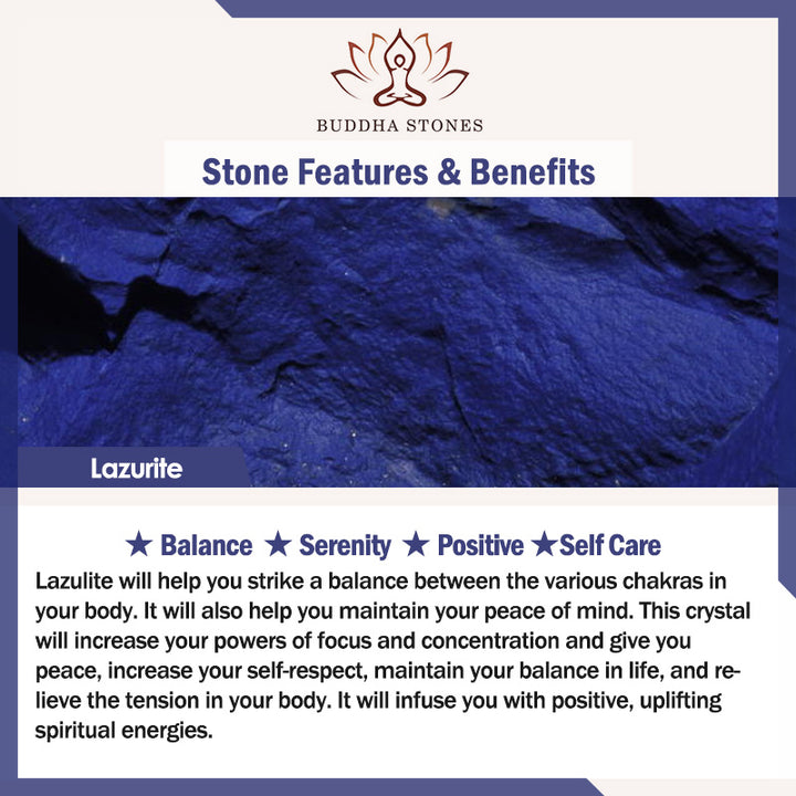 Braccialetto di perline di equilibrio Om Mani Padme Hum in lazurite naturale Buddha Stones