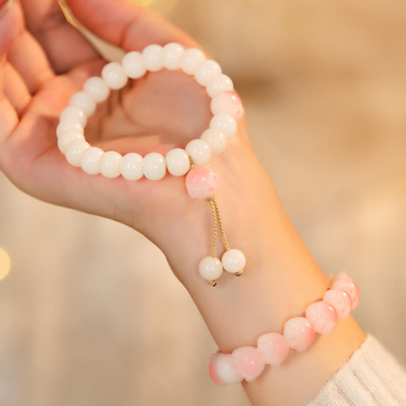 Buddha Stones Semi di Bodhi naturali Zampa adorabile Braccialetto della pace con zampa di gatto fortunato - image 7