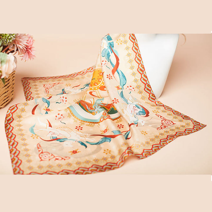 Buddha Stones Sciarpa in seta di gelso 100% di Dunhuang Riyue Mountain Scialle Dunhuang