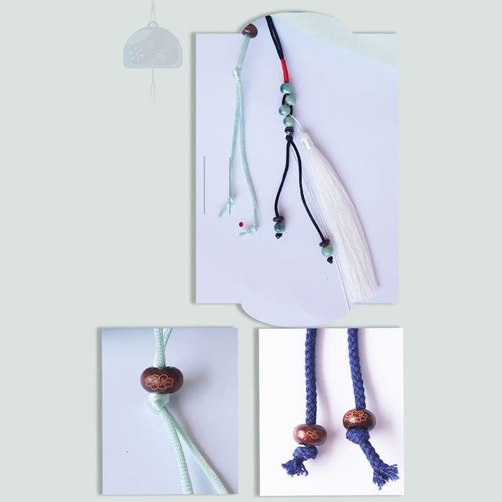 Borsa a tracolla in tela con fiori ricamati a mano con Buddha Stones