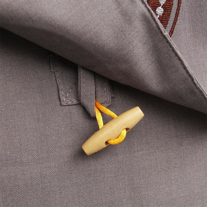 Borsa a tracolla in cotone con ricamo Lotus Spiritual Mind Practice