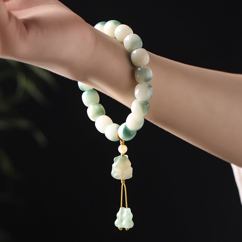 Bracciale della pace Buddha Stones, semi di Bodhi sfumati, volpe a nove code, zampa di gatto, artiglio di pigna - image 3