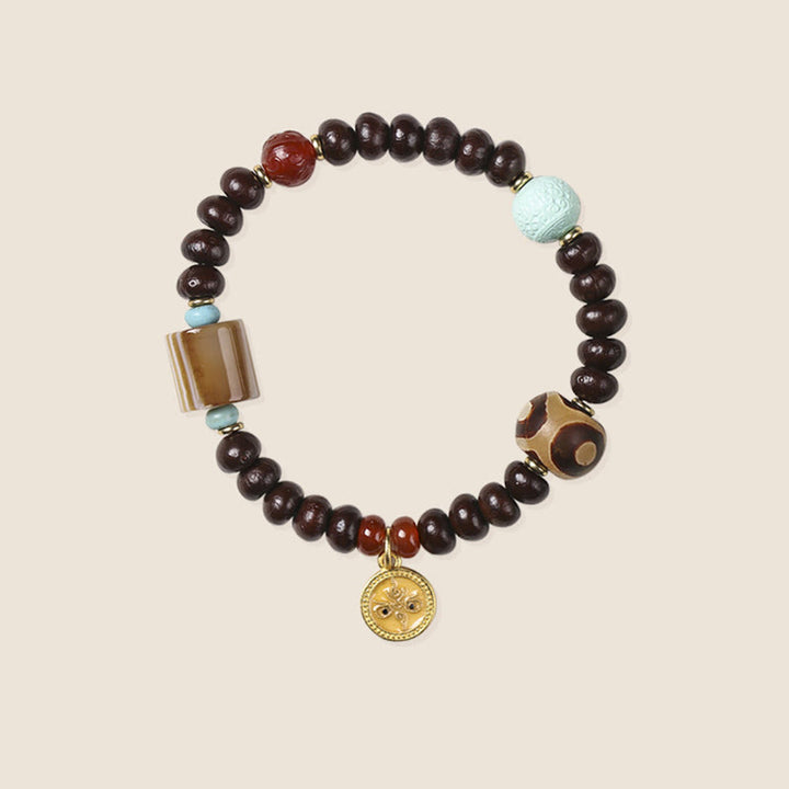 Buddha Stones naturali Tibet viola Bodhi Seed Dzi Bead Dio della ricchezza braccialetto di saggezza