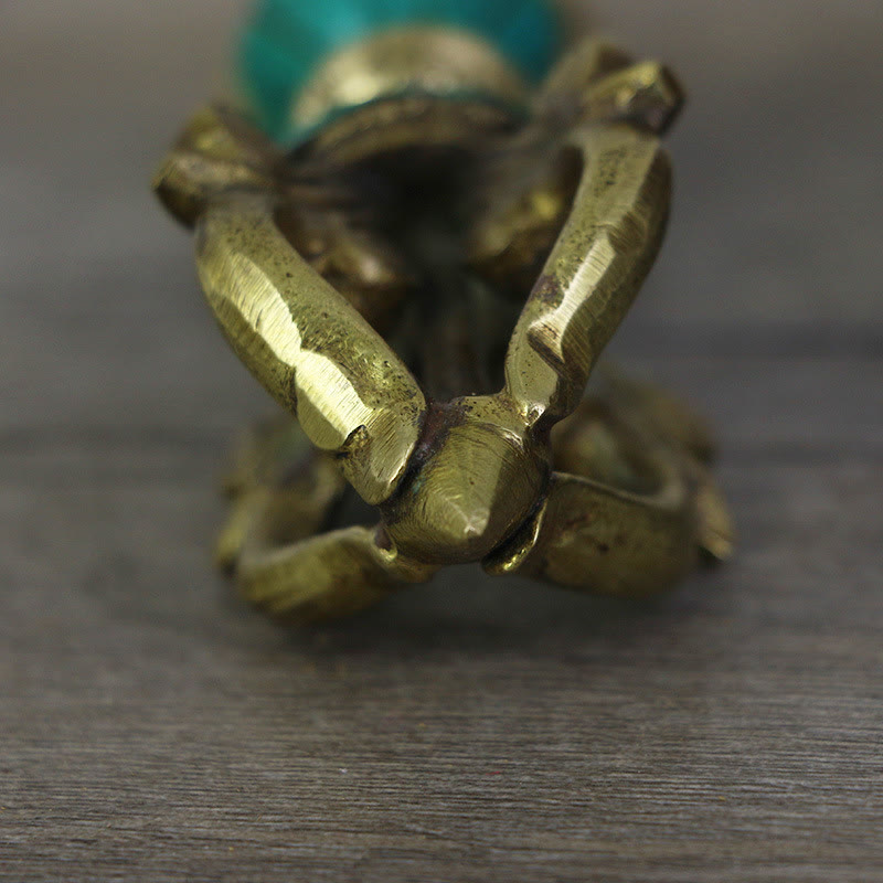 Buddha Stones Tibetano a cinque punte Vajra Dorje Artigianale Nepal Potere spirituale Decorazione in rame