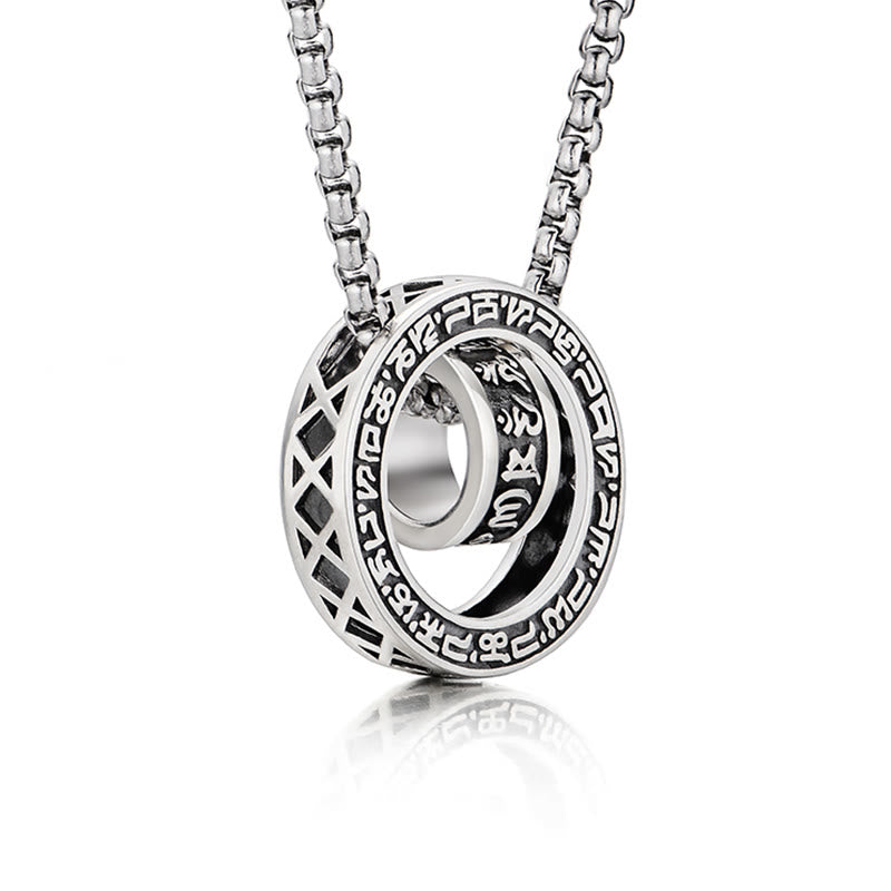 Buddha Stones Tibetano Om Mani Padme Hum Intagliato Pace Purezza Catena Collana Pendente - image 2