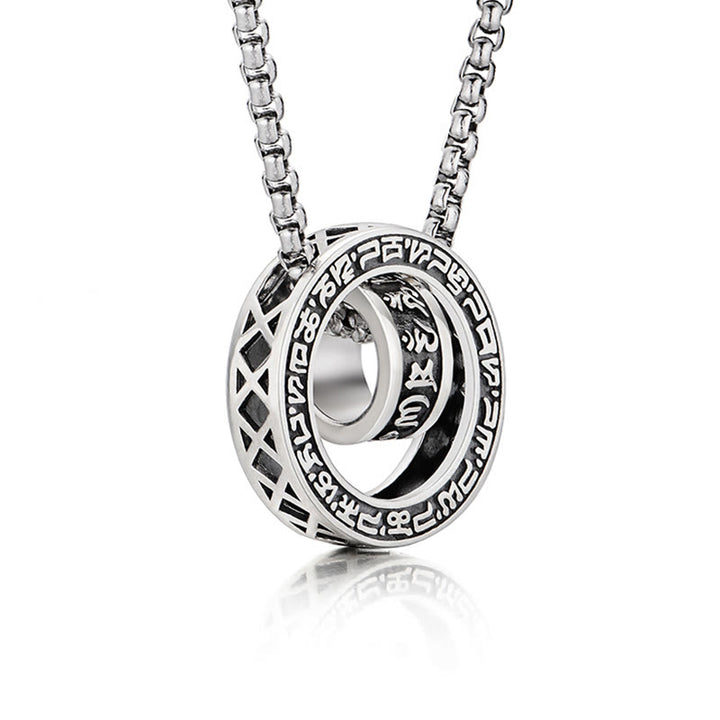 Buddha Stones Tibetano Om Mani Padme Hum Intagliato Pace Purezza Catena Collana Pendente - image 2