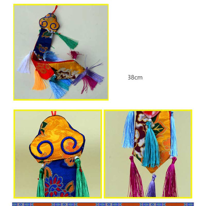 Fiore di loto Otto simboli di buon auspicio Meditazione Illuminazione Nappe colorate Arte murale