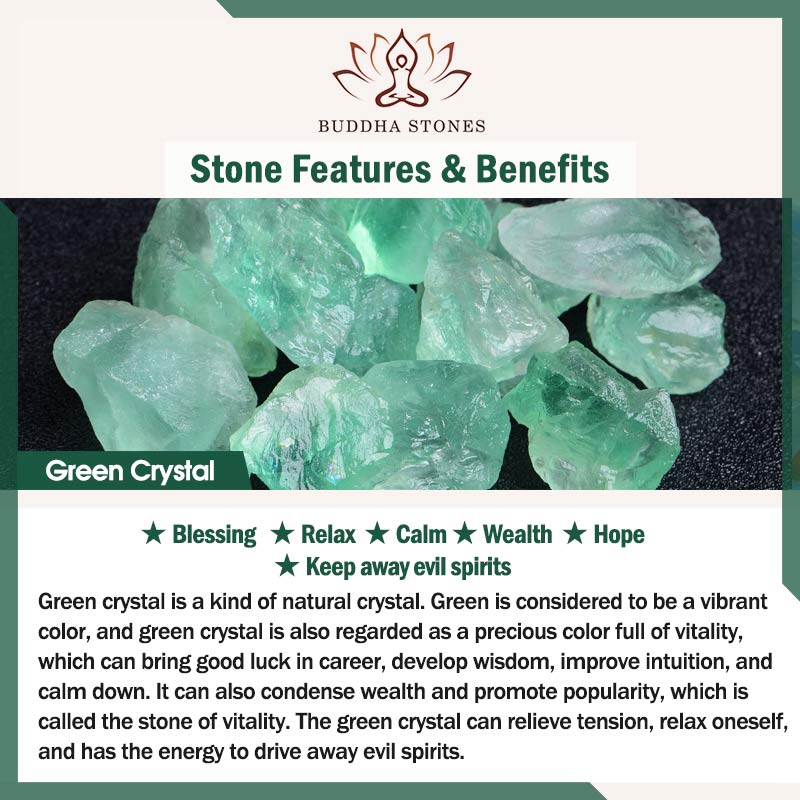 Braccialetto di benedizione e ricchezza in cristallo verde naturale Buddha Stones
