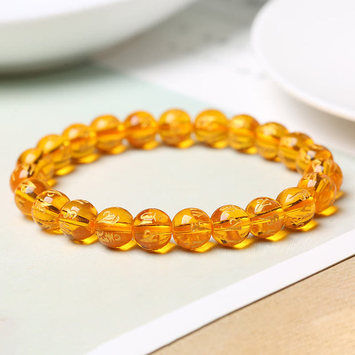 Braccialetto di meditazione Om Mani Padme Hum in onice nero e cristallo bianco del Tibet Buddha Stones