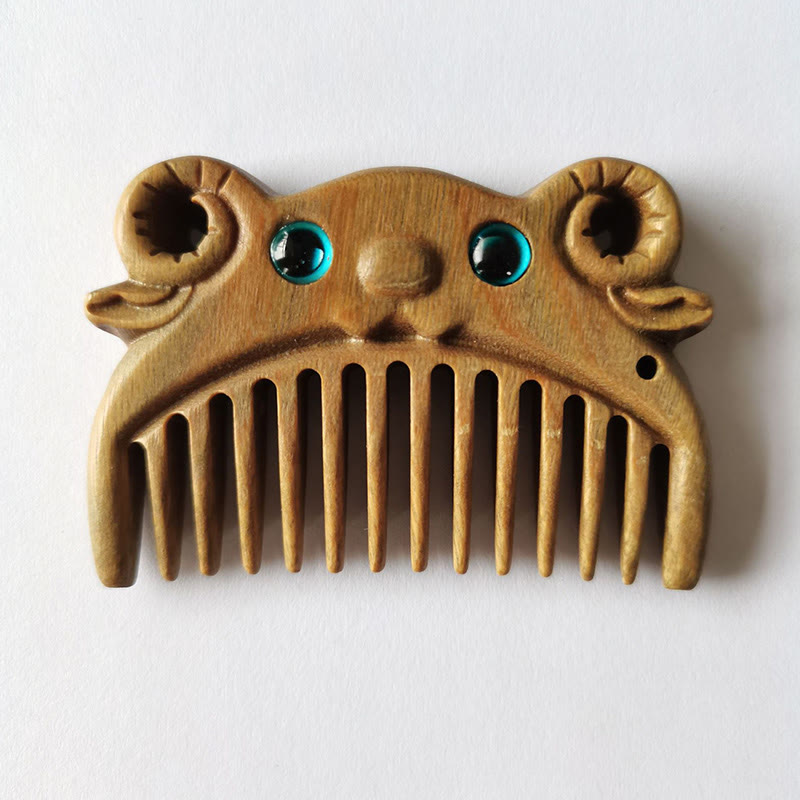 Pettine portatile cinese con sandalo verde dello zodiaco della pace