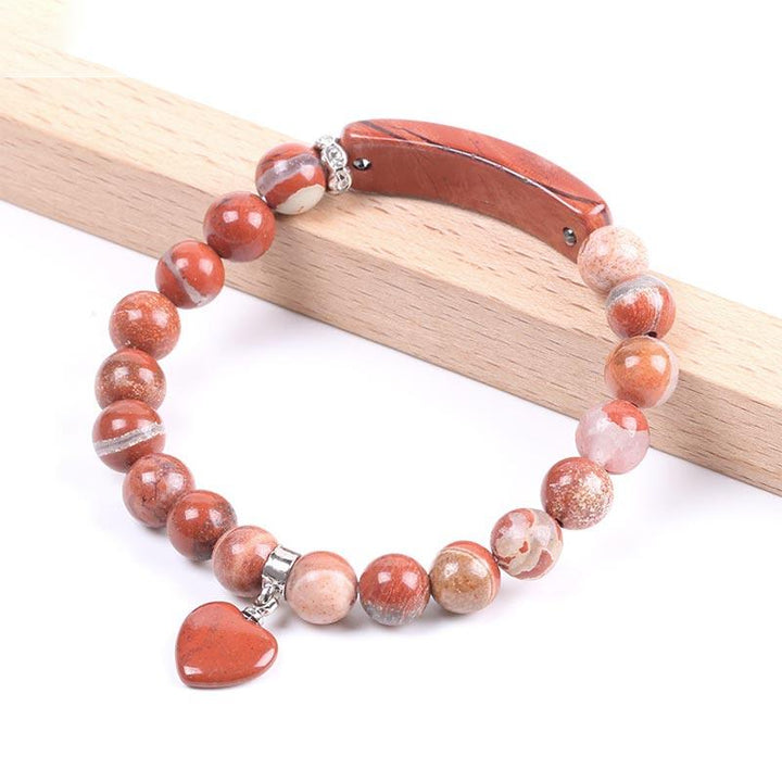 Braccialetto di perline curative con cuore d'amore in quarzo naturale Buddha Stones