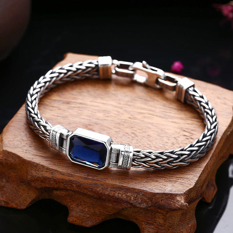 Bracciale con fibbia per la ricchezza e guarigione con chiglia di drago in acrilico blu retrò Buddha Stones