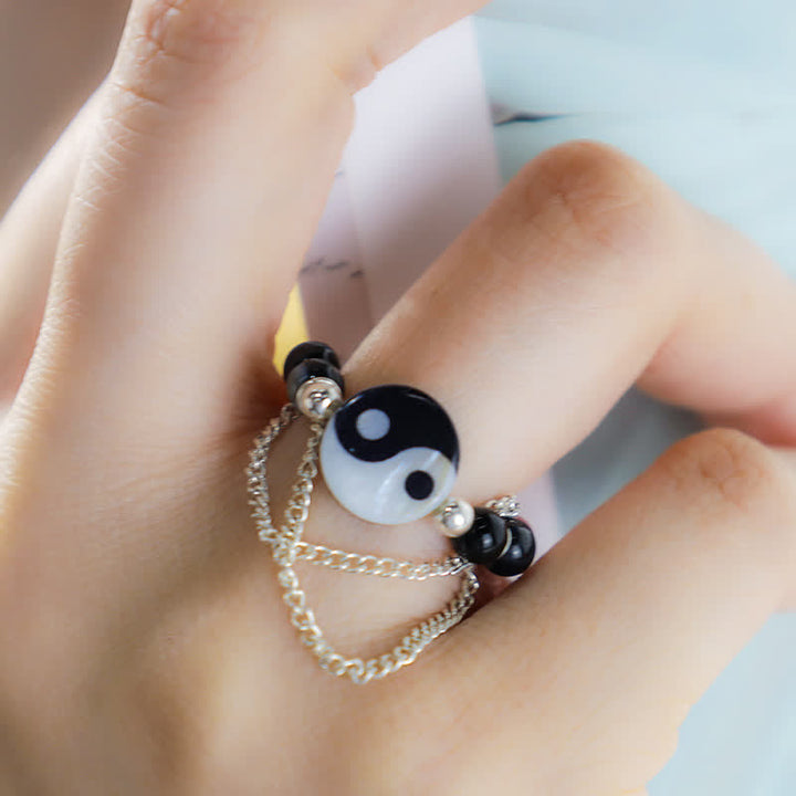 Anello della fortuna dell'equilibrio del simbolo Yin Yang