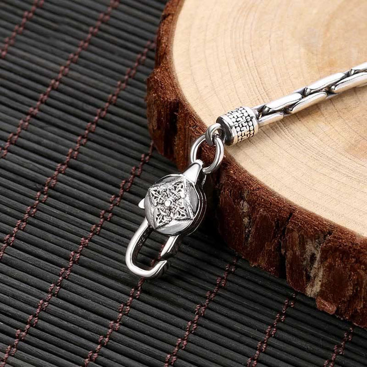 Bracciale Buddha Stones tibetano doppio Dorje Om Mani Padme Hum Buddha Svastica Vajra