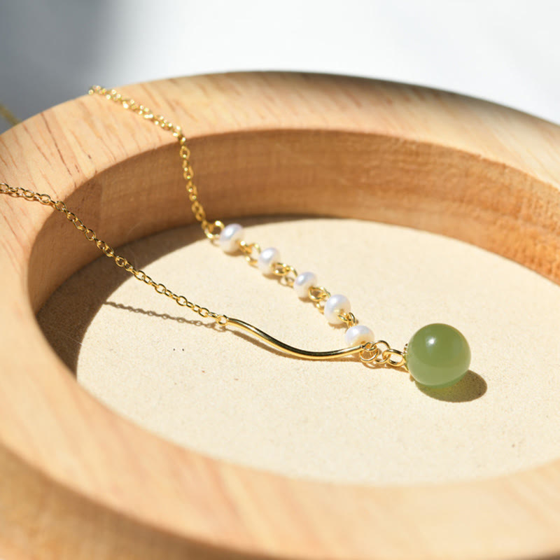 Pietre del BuddhaPerla di giada naturale di HetianPerla della fortunaCollana pendente