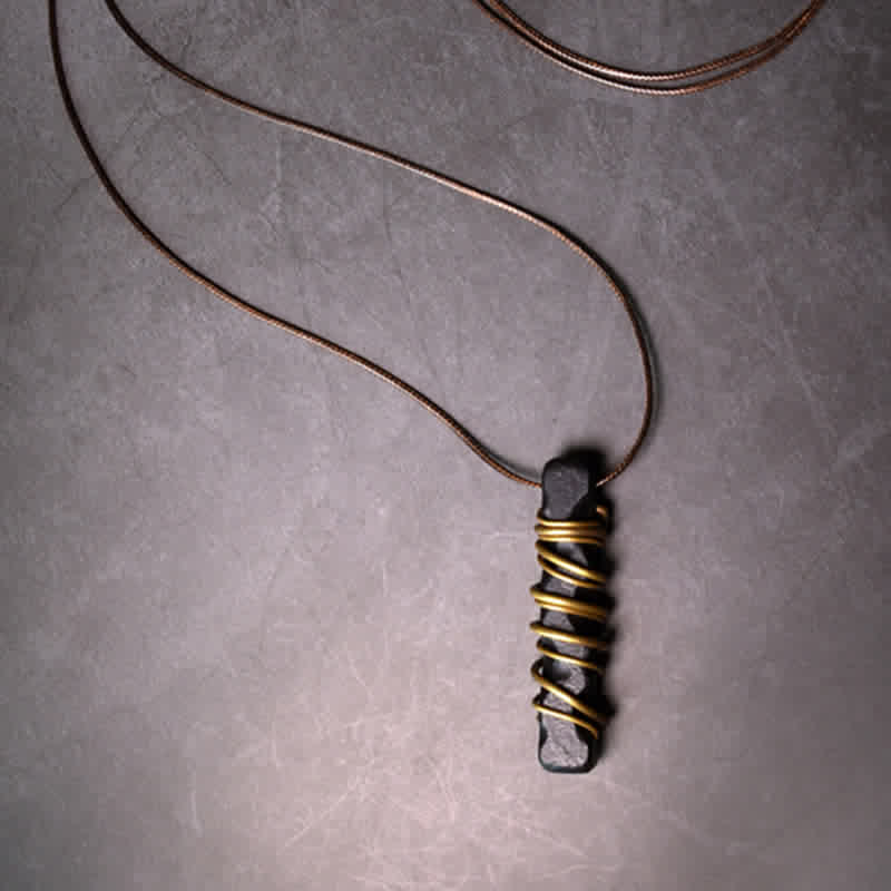 Collana pendente in Buddha Stones Tibet Ebano Legno Rame Equilibrio Pace - image 3