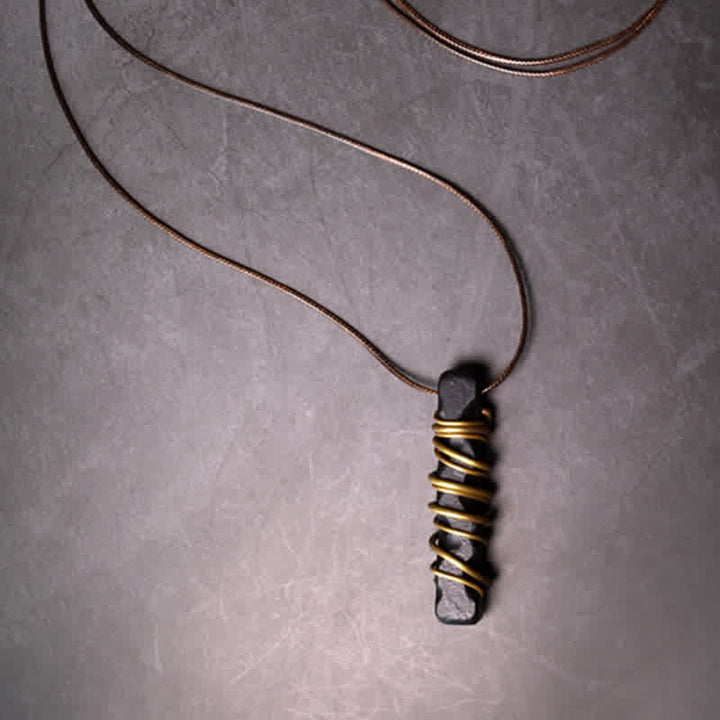 Collana pendente in Buddha Stones Tibet Ebano Legno Rame Equilibrio Pace - image 3