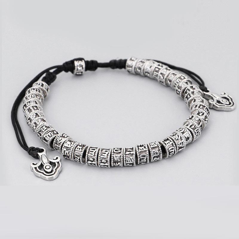 Braccialetto di purezza del mantra tibetano fatto a mano con Buddha Stones