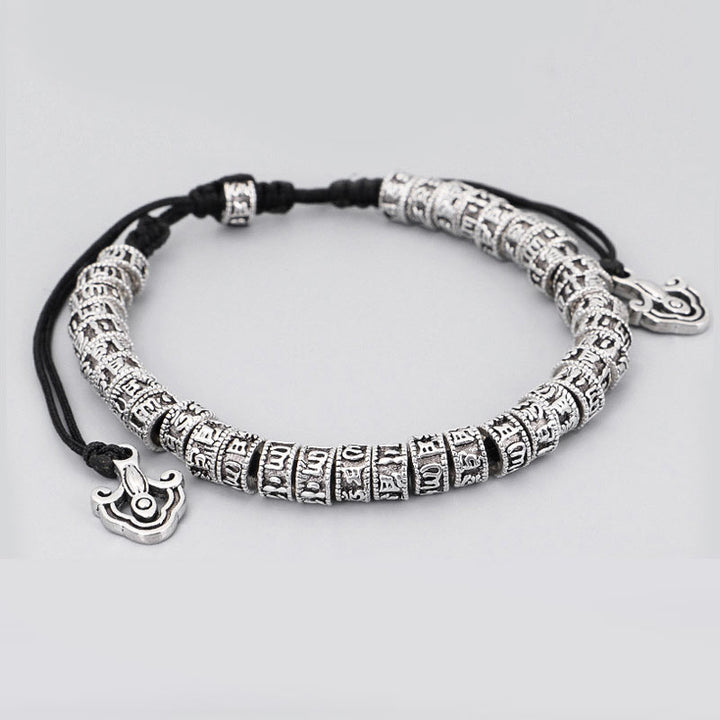 Braccialetto di purezza del mantra tibetano fatto a mano con Buddha Stones