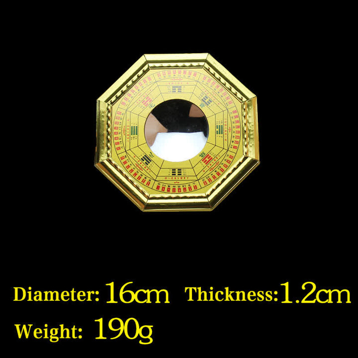 Feng Shui Bagua Mappa Equilibrio Armonia Soggiorno Mappa Energetica Specchio - Specchio concavo con mappa Bagua dorata da 16 cm - image 15