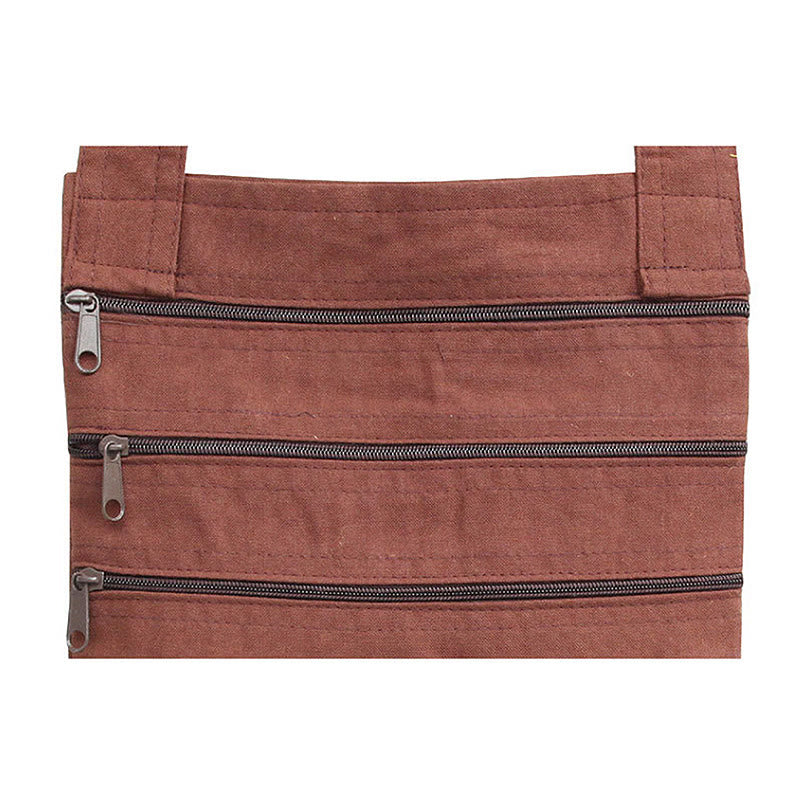 Borsa a tracolla in cotone ricamato con motivo a loto, pratica spirituale della mente