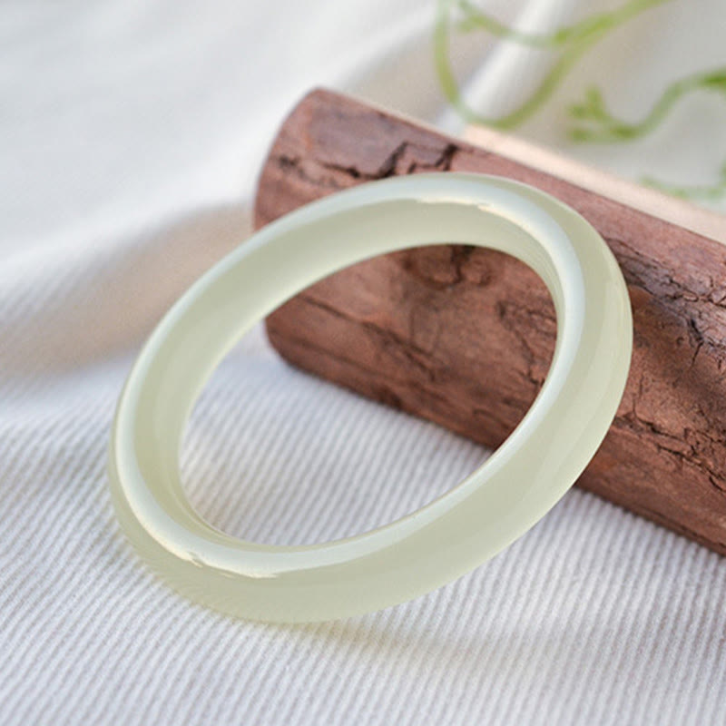 Buddha Stones Braccialetto con polsino in giada afgana naturale Abbondanza