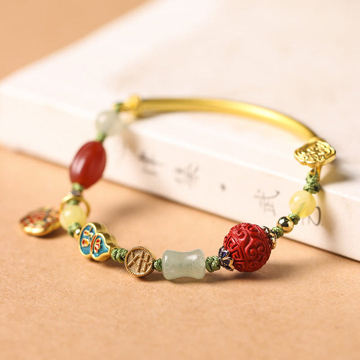 Buddha Stones Tibetano Nuvole di Buon Auspicio Fortuna Felicità Ricchezza Braccialetto Fortuna