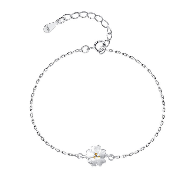 Bracciale a catena con benedizione dei fiori di ciliegio in argento sterling 925 Buddha Stones