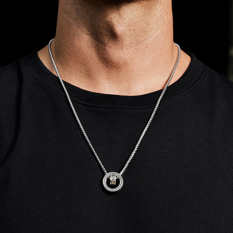 Buddha Stones Tibetano Om Mani Padme Hum Intagliato Pace Purezza Catena Collana Pendente - image 12