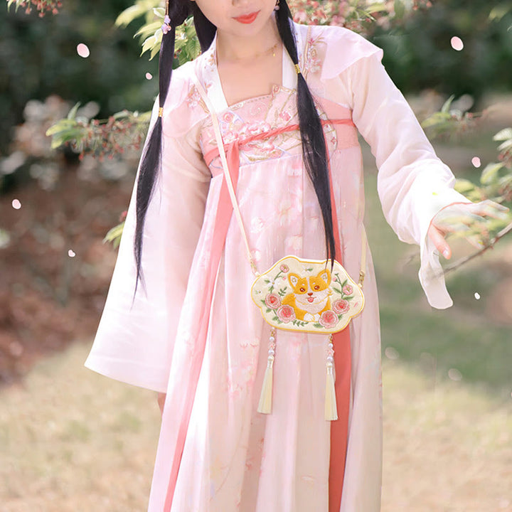 Buddha Stones Ricamo Panda Fortunato Gatto Shiba Inu Cervo Coniglio Volpe Fiore Animale Carino Borsa Hanfu Borsa A Tracolla Borsa A Tracolla