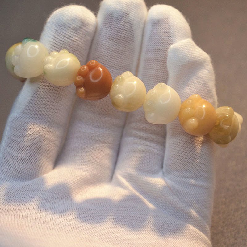 Braccialetto di armonia calma e carina con zampa di gatto, semi di Bodhi multistrato Buddha Stones - image 10