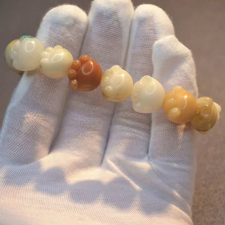 Braccialetto di armonia calma e carina con zampa di gatto, semi di Bodhi multistrato Buddha Stones - image 10