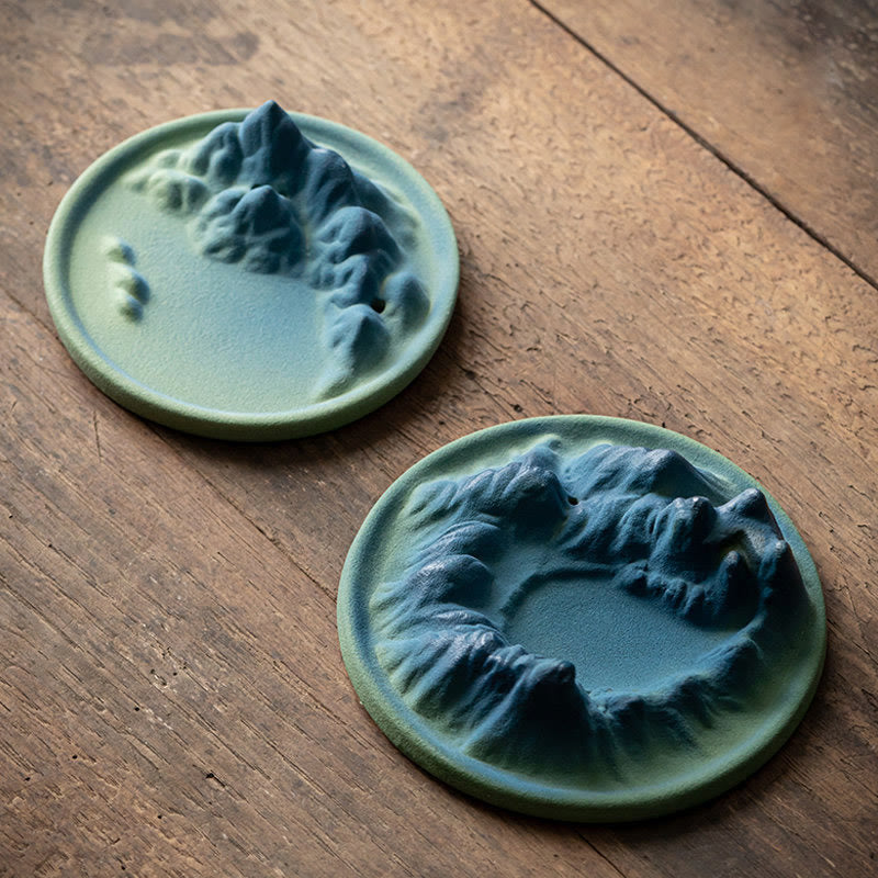 Bruciatore di incenso creativo Mountain River in ceramica con flusso di ritorno curativo