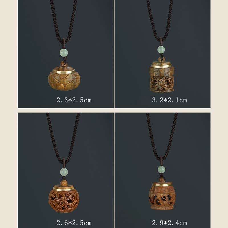 Buddha Stones Tibet Sandalo verde Palissandro Om Mani Padme Hum Loto Collana pendente rilassante positivo - image 19