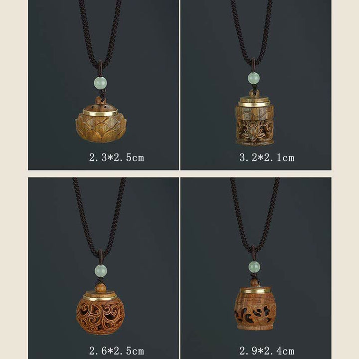 Buddha Stones Tibet Sandalo verde Palissandro Om Mani Padme Hum Loto Collana pendente rilassante positivo - image 19