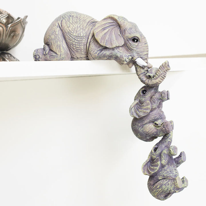 Buddha Stones 3 pezzi Feng Shui Elefante Sitter Figurine Ricchezza Figurina Decorazione della casa