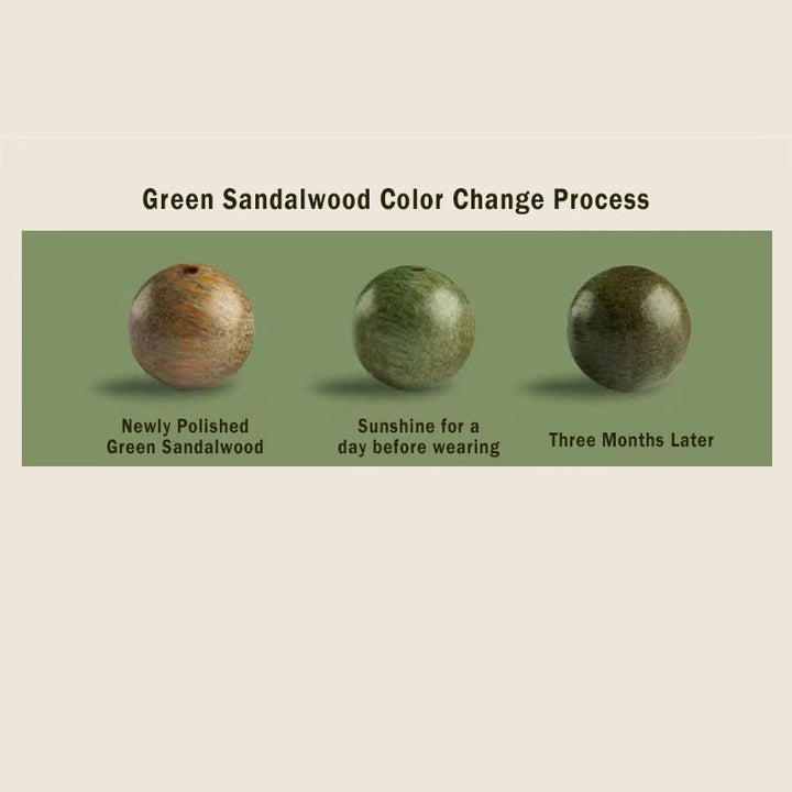 Braccialetto rilassante con semi di Bodhi in legno di sandalo verde naturale Buddha Stones