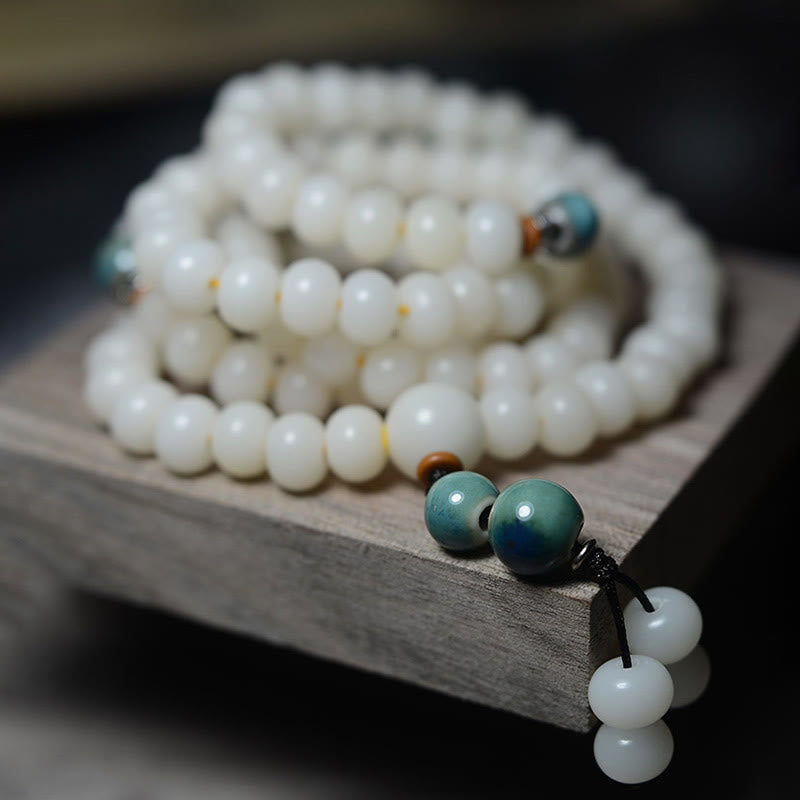 Buddha Stones 108 Mala Beads Bodhi Seed Tieni lontani gli spiriti maligni Braccialetto calmo