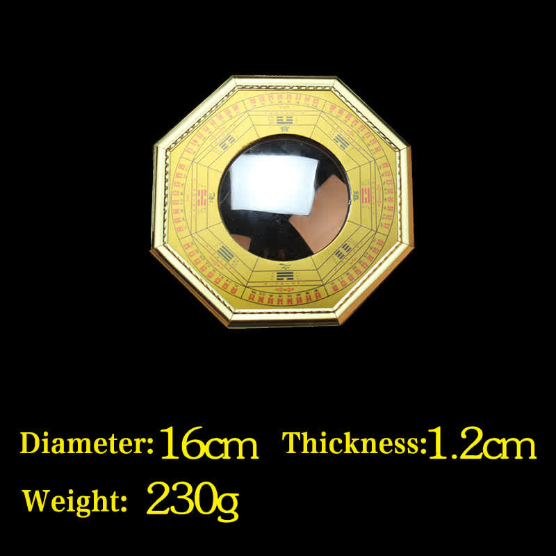 Feng Shui Bagua Mappa Equilibrio Armonia Soggiorno Mappa Energetica Specchio - Specchio convesso con mappa Bagua dorata da 16 cm - image 16